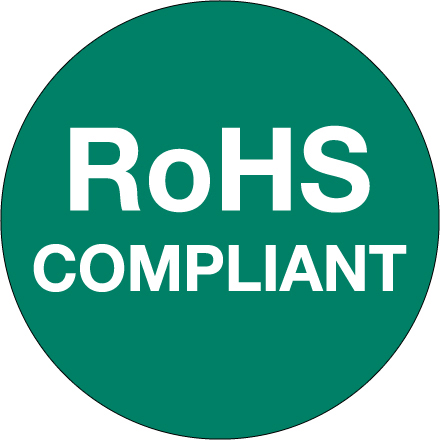 1" Circle - "RoHS Compliant" Green Labels