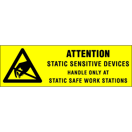 5/8 x 2" - "Attention - Static Sensitive Devices" Labels