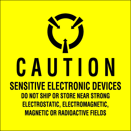 4 x 4" - "Sensitive Electronic Devices" Labels